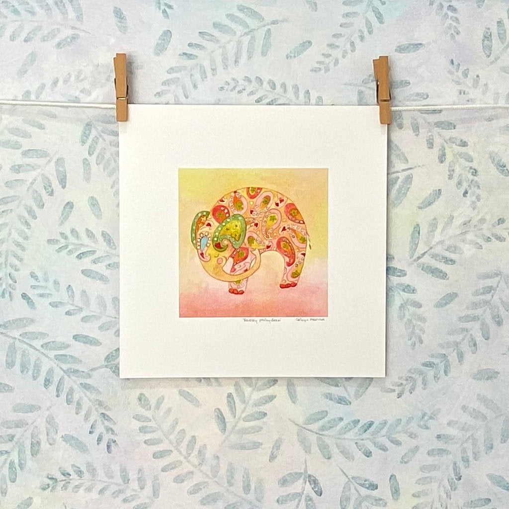 Cute Baby Elephant Print from Original Art Work
