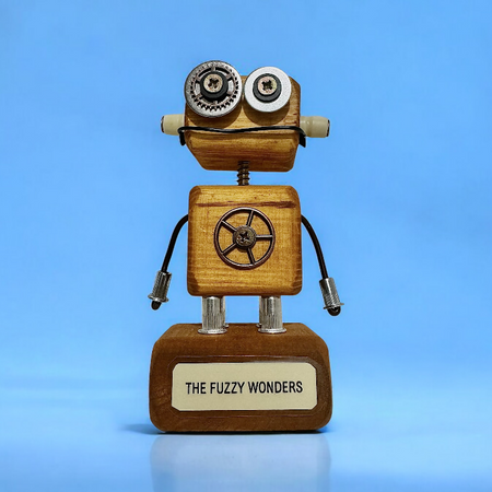 Theodorus - Wooden Steampunk Robot Trophy (Customisable)