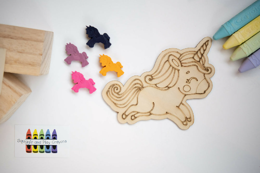 Unicorn Crayon Coloring in Pack- 2 designs to choose from