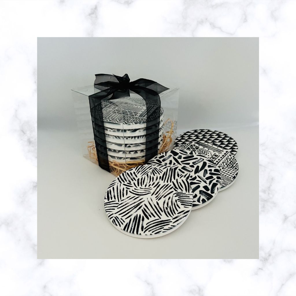 Geometric Ceramic Coasters (price is per coaster)  | Ready to ship | FREE Postage