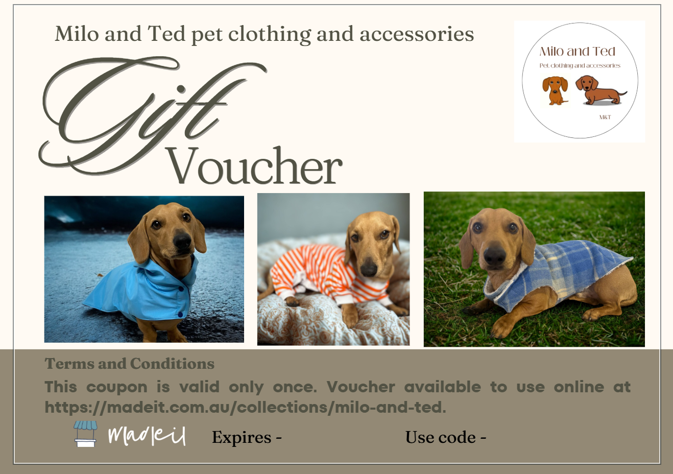 Gift vouchers - Dog, Cat, Rabbit, Christmas, Birthdays, Thank-you, Gift