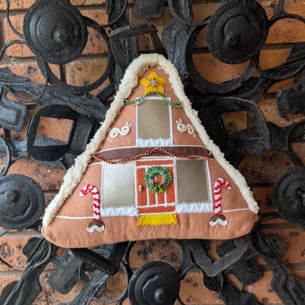 Gingerbread House Christmas Cushion