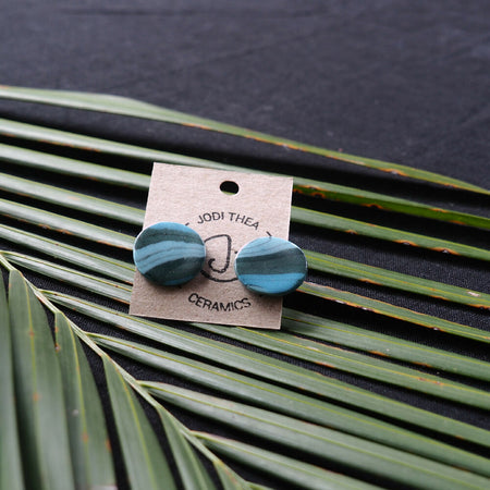 Ocean Layers Ceramic Earrings - Large Studs