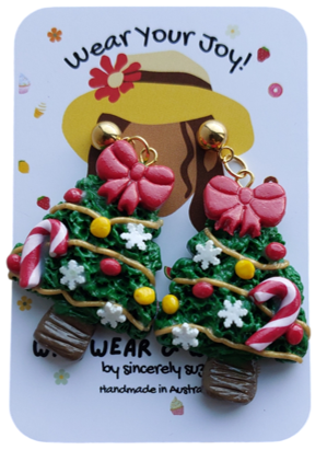 Polymer Clay Earrings  - Holiday Dangles Collection