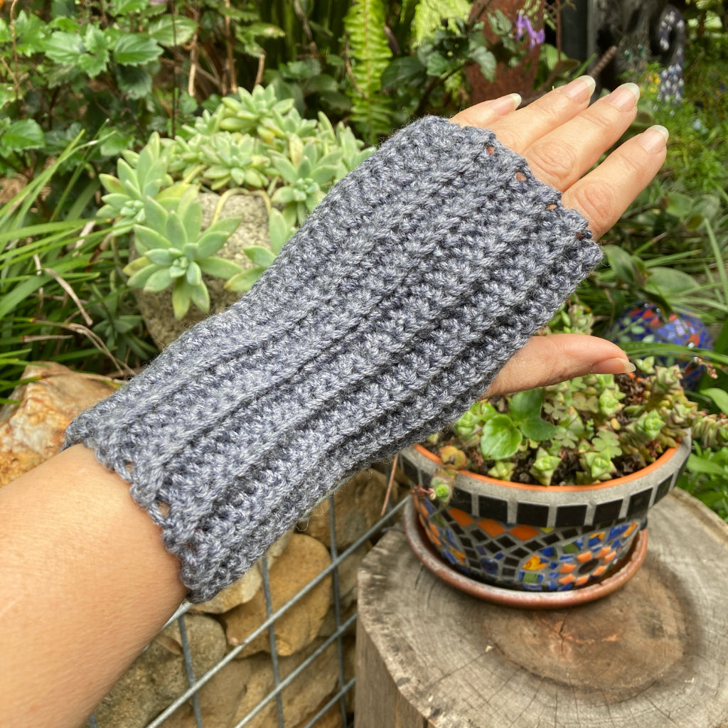Fingerless Gloves - Steel Grey