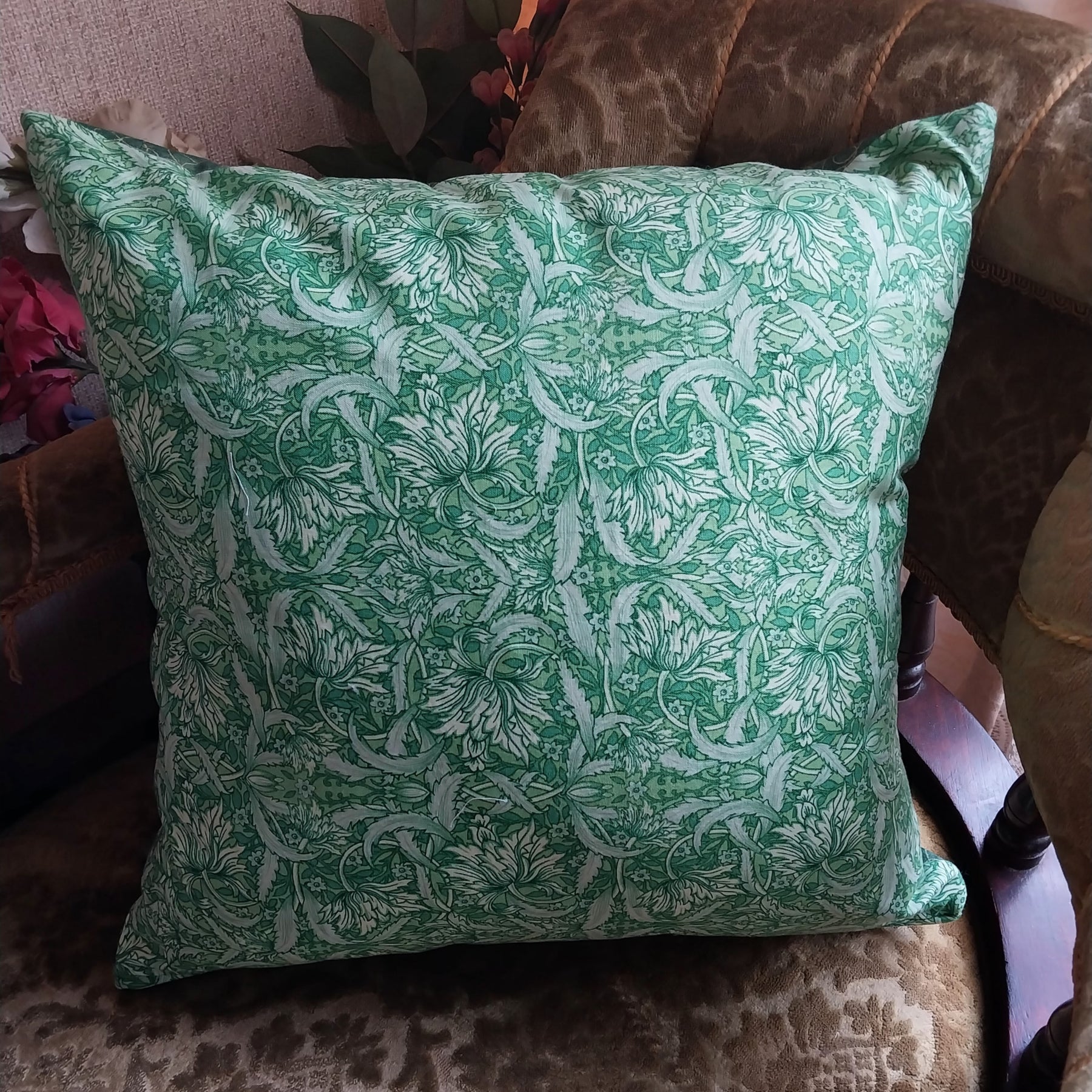 Green Unicorn Embroidered Patchwork Cushion Cover