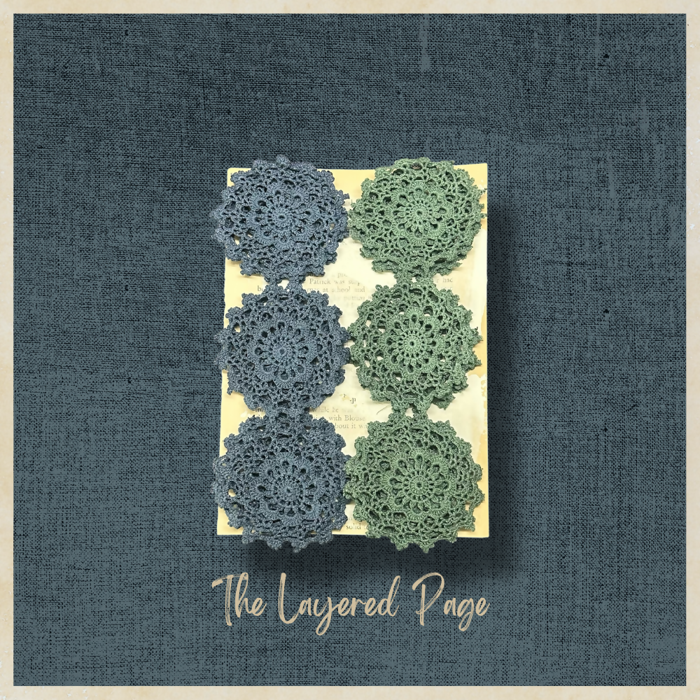 TLP Hand Dyed Crochet Medallions Joined Navy Green 1