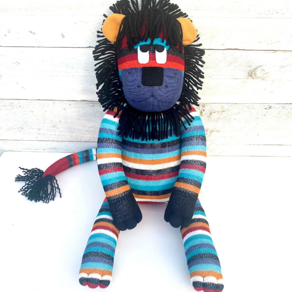 Louie the Sock Lion - READY TO SHIP soft toy