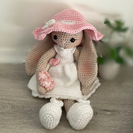 Bella Bunny Crochet Soft Doll, Handmade Bunny,Soft doll