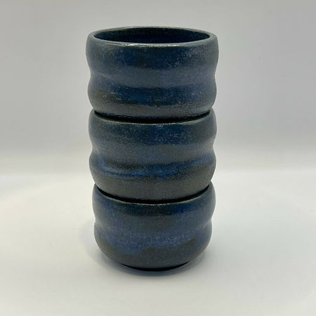 Wheel-Thrown Ceramic Drinkware – Textured Matte Glaze set of 3