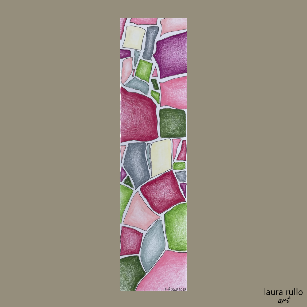 Handmade Original 'Abstract Flowering Gum Colours' Bookmark
