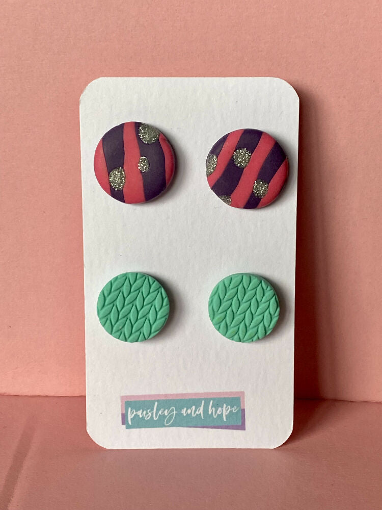 Polymer Clay Statement Stud Pack #6