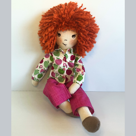 Jo| Cute Handmade Cloth doll with wild hair| 53cm