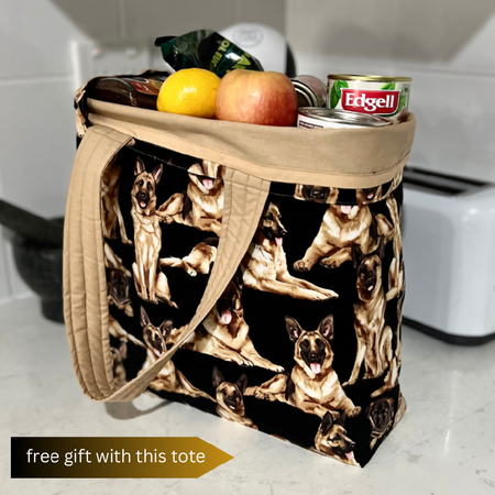 Grocery Tote... Lined with storage pouch... Alsatian