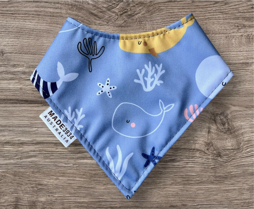 Bandana Style Waterproof Bib - Underwater on Blue Background