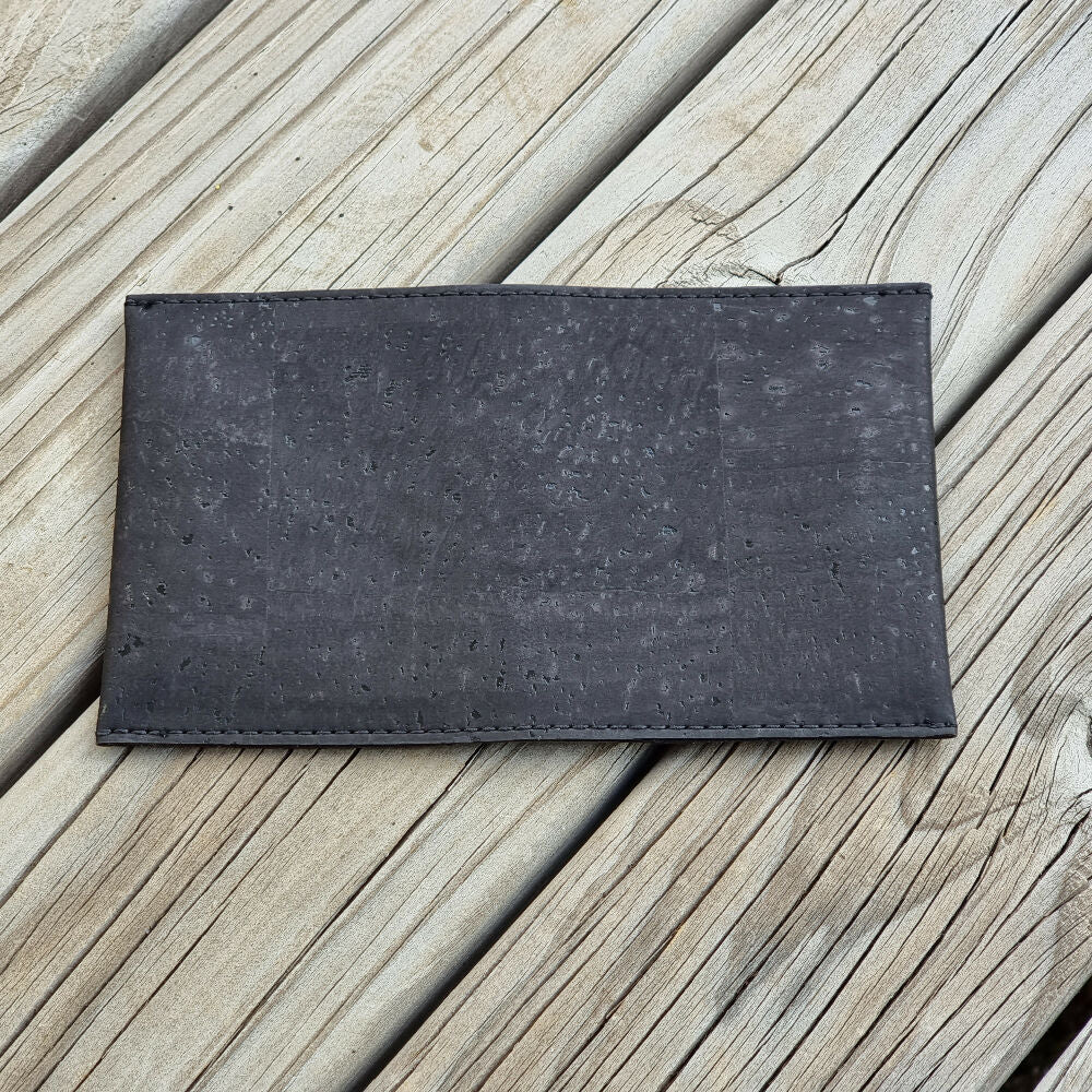 Slim Cork Leather ID Wallet - Sustainable, Vegan and Stylish - Black