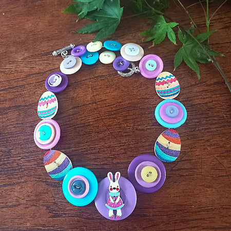 Easter necklace - Purple Bunny