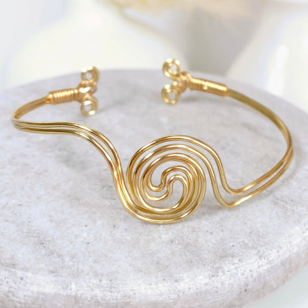 Spiralling double band cuff bracelet | Copper or Silver or Gold