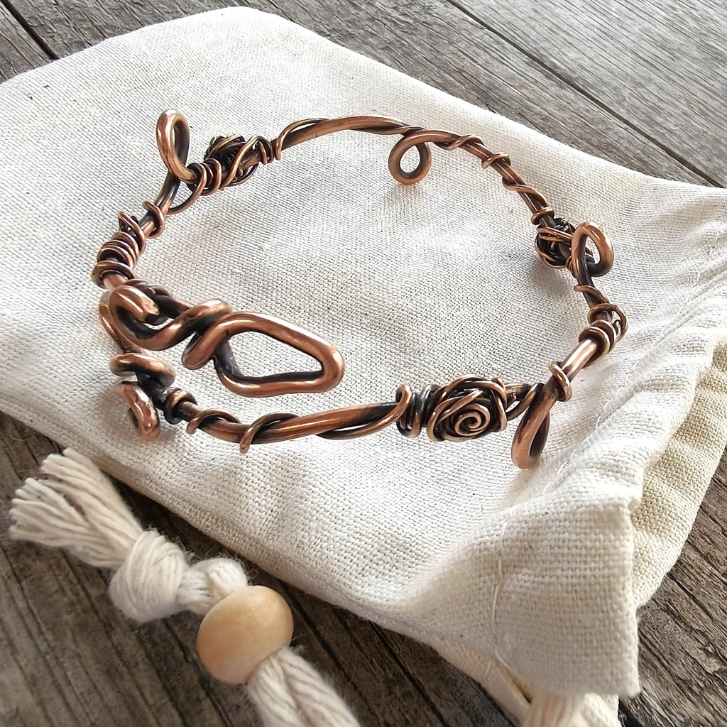 Woodland Whimsy Copper Bangle - 2 style options