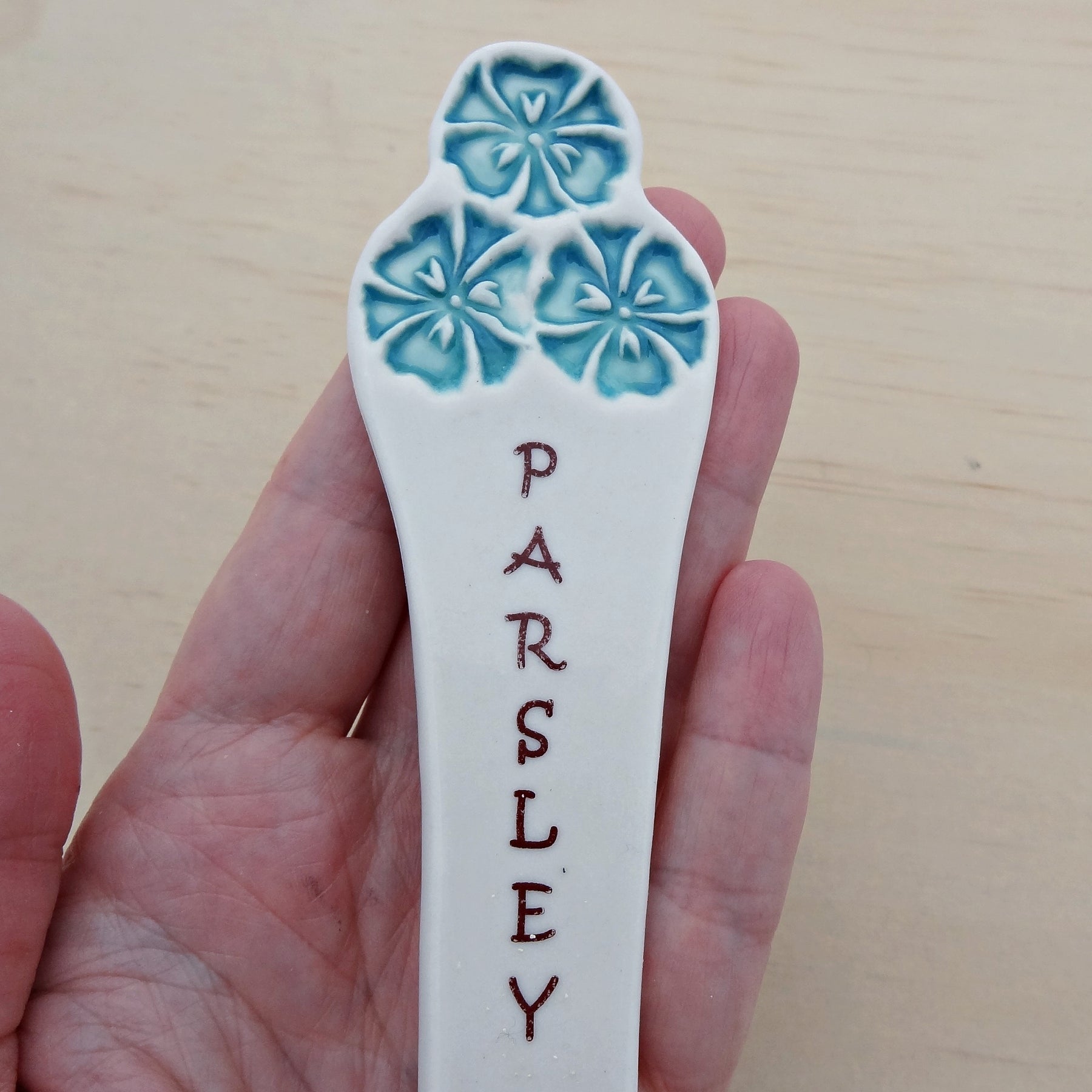 Ceramic herb markers gift set. Seeds included