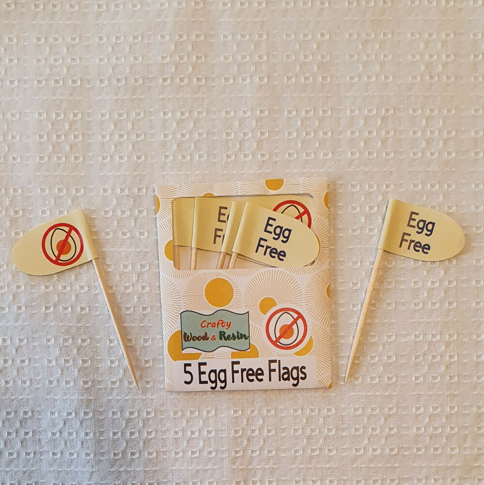 Food flags for dairy, egg, gluten, nuts, soy and plant based