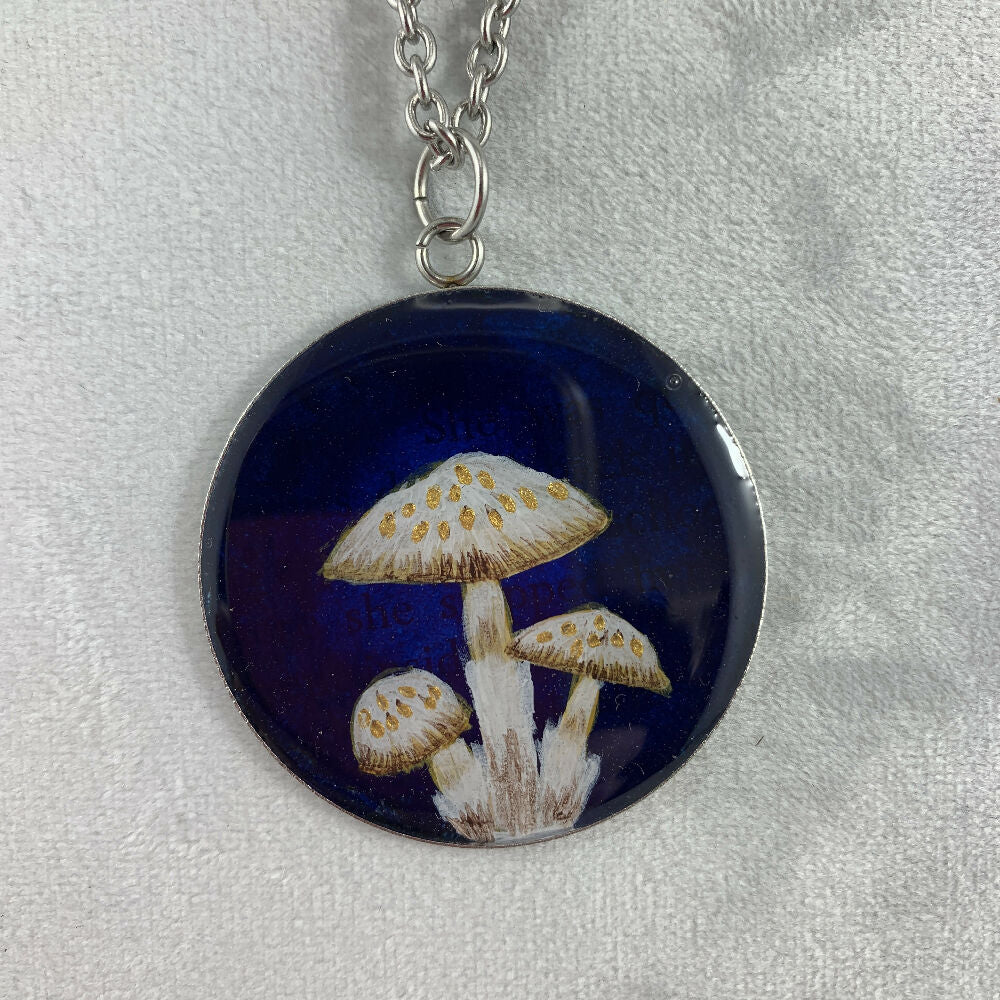 Gold Mushrooms stainless steel pendant