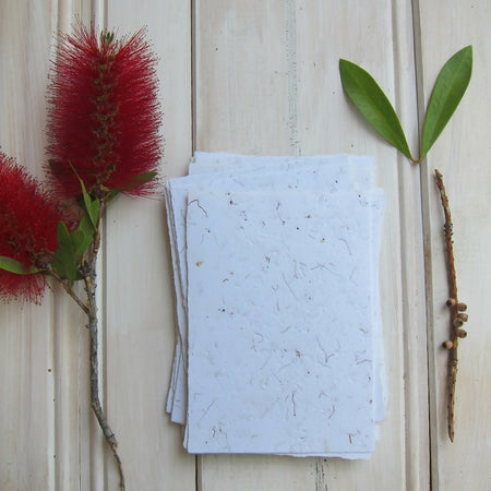 Bottlebrush Handmade paper sheets / Recycled paper stationery / A6