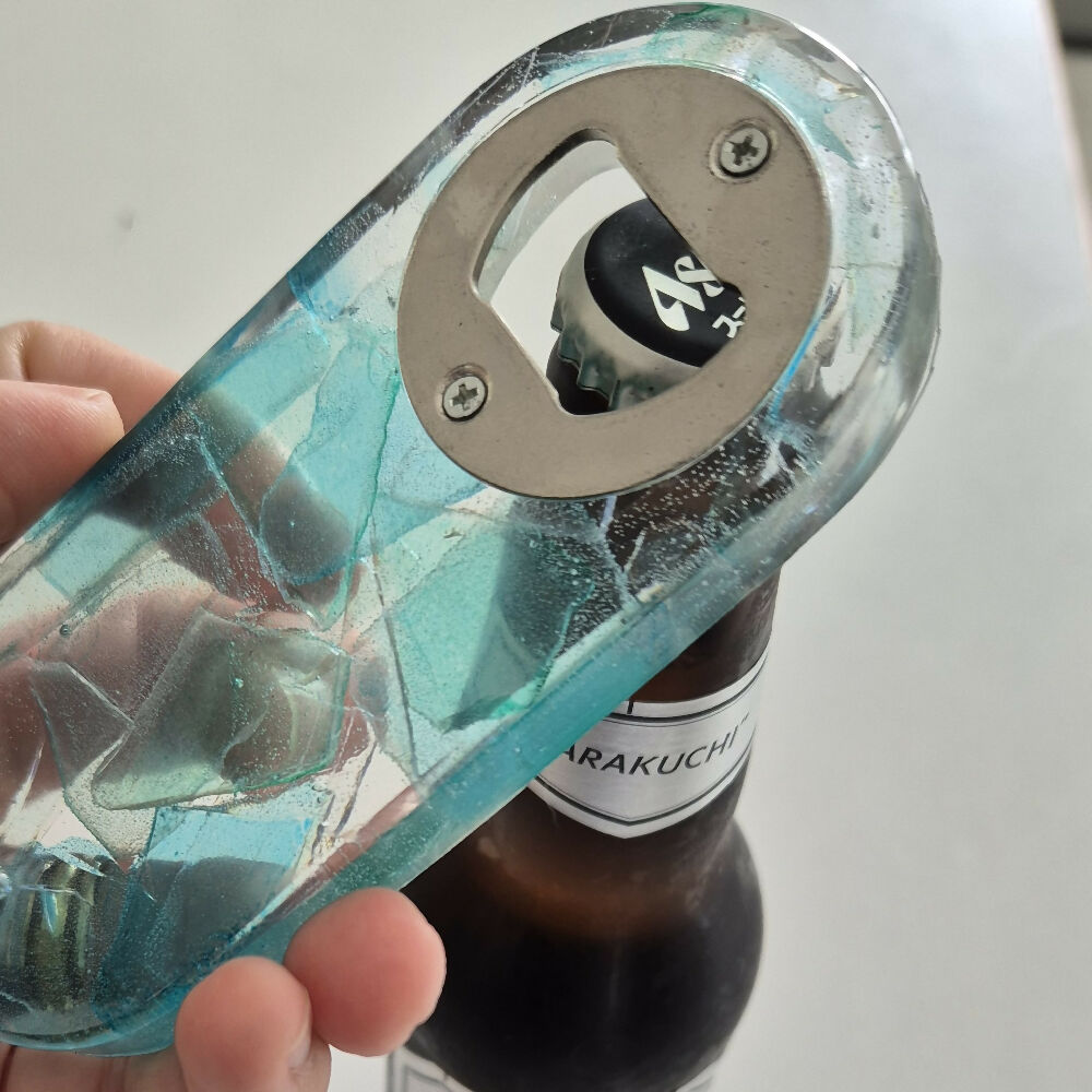 Sea glass and resin bottle opener 7