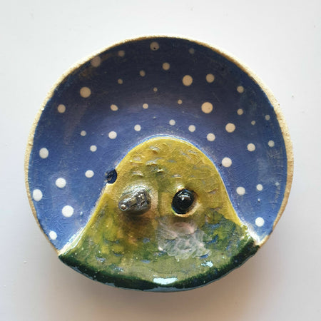 budgie plate, tiny plate, trinket dish