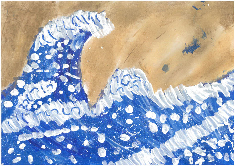 Tsunami - Original Art Greeting Card