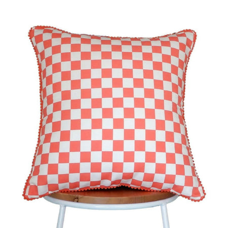 Checkerboard Melon Cushion Cover 45 cm x 45 cm