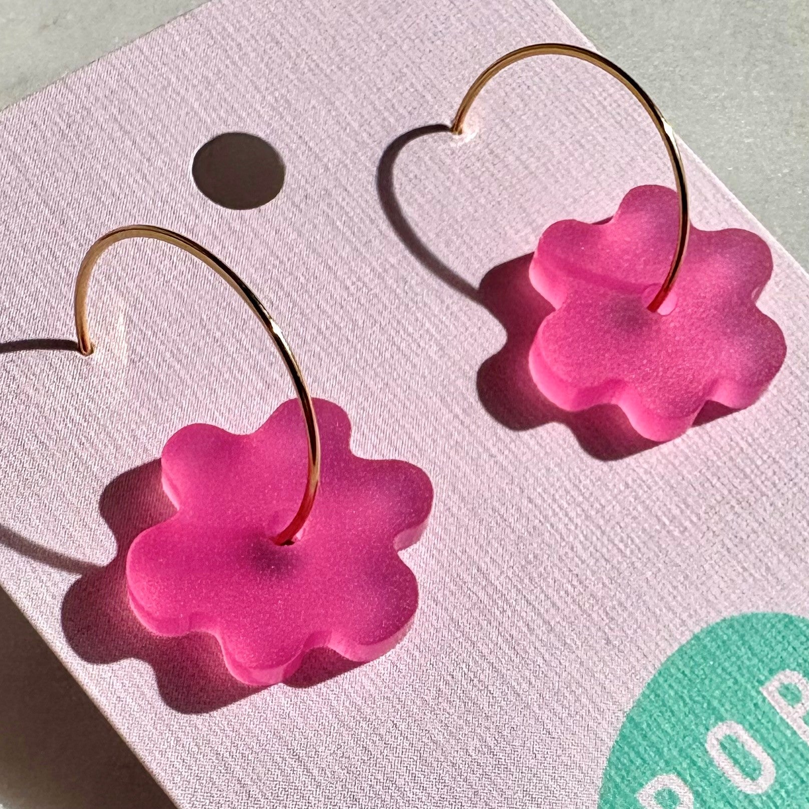 Bees Knees mini Flower hoop - Hot pink