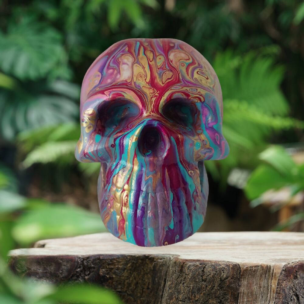 Paint Poured Skull