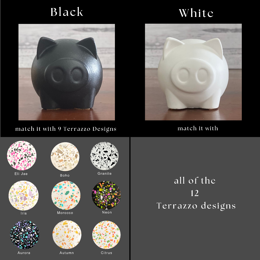 B&W_colour match_Piggie terrazzo