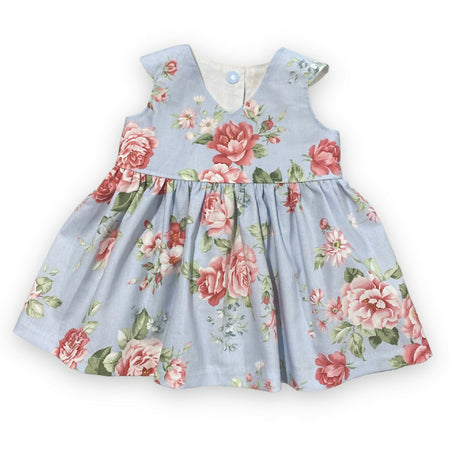 Blue Roses Baby Tea Party Dress