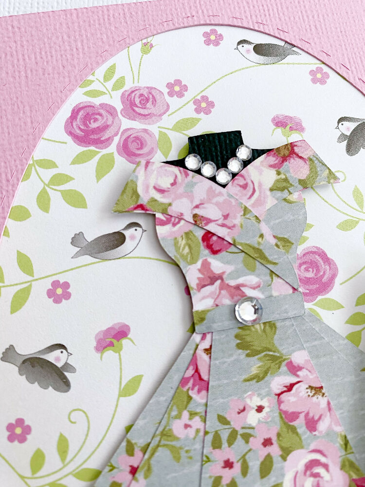 Floral Dress cards, birthday card. Mother's day.