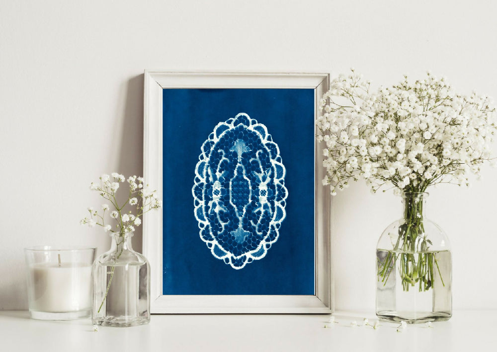 LACEY – cameo cyanotype print