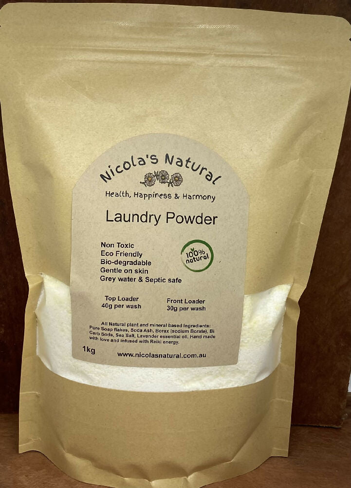 Laundry Powder 1kg - All Natural - Non Toxic - Eco Friendly