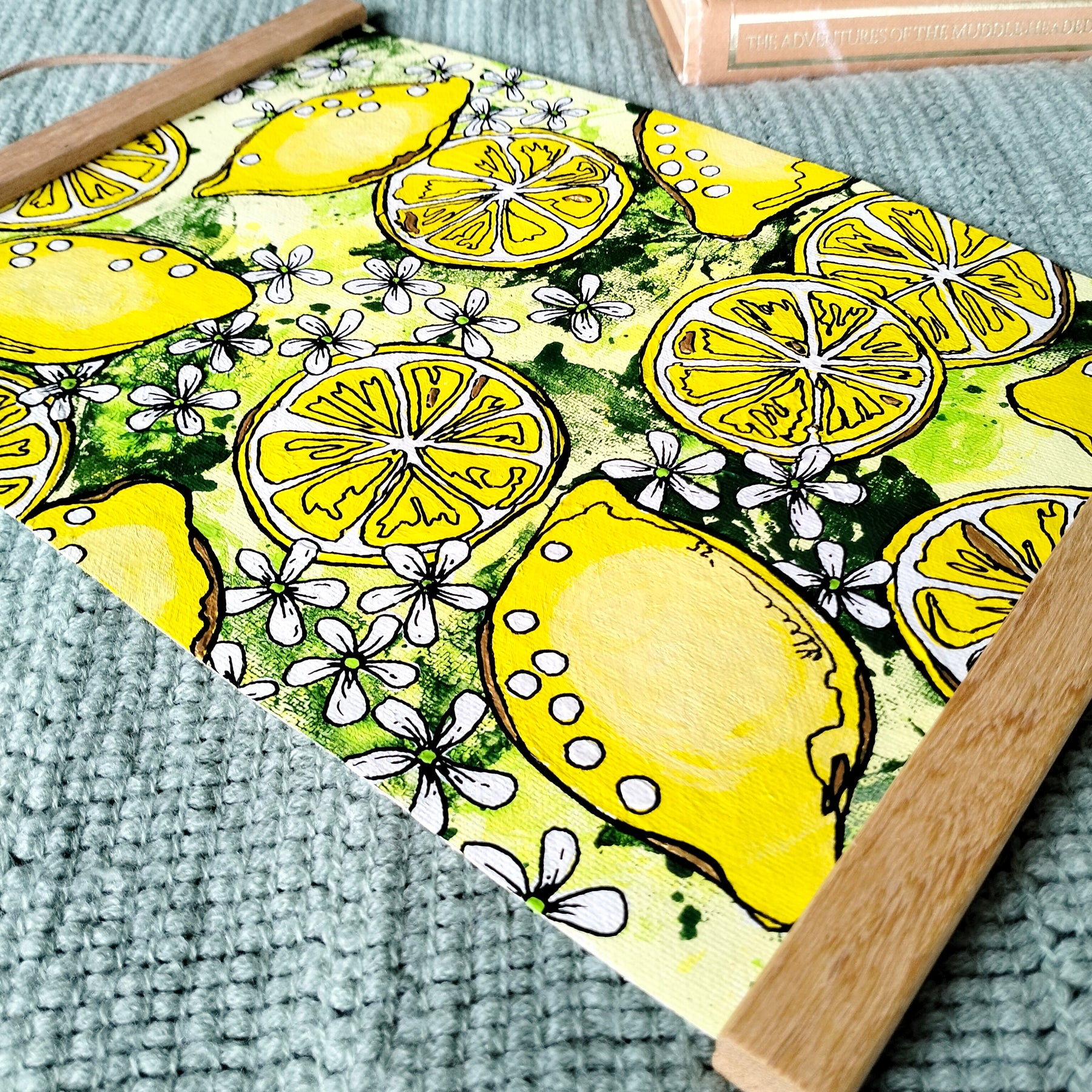 ORIGINAL ART - "Lemons and Blossoms" - Acrylic and Latex Abstract Art