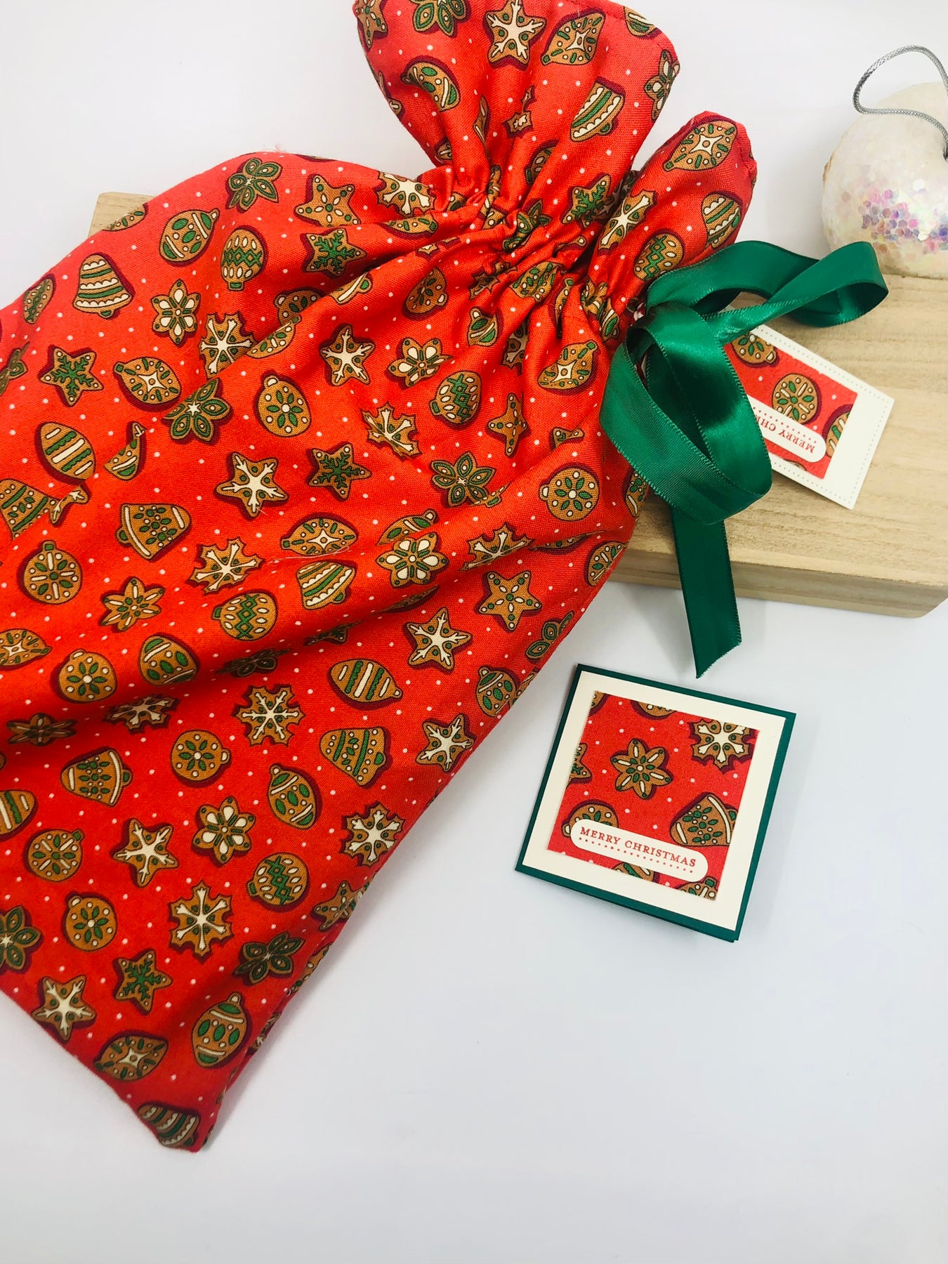 Small Santa Sack/Christmas gift bag / reusable gift bag