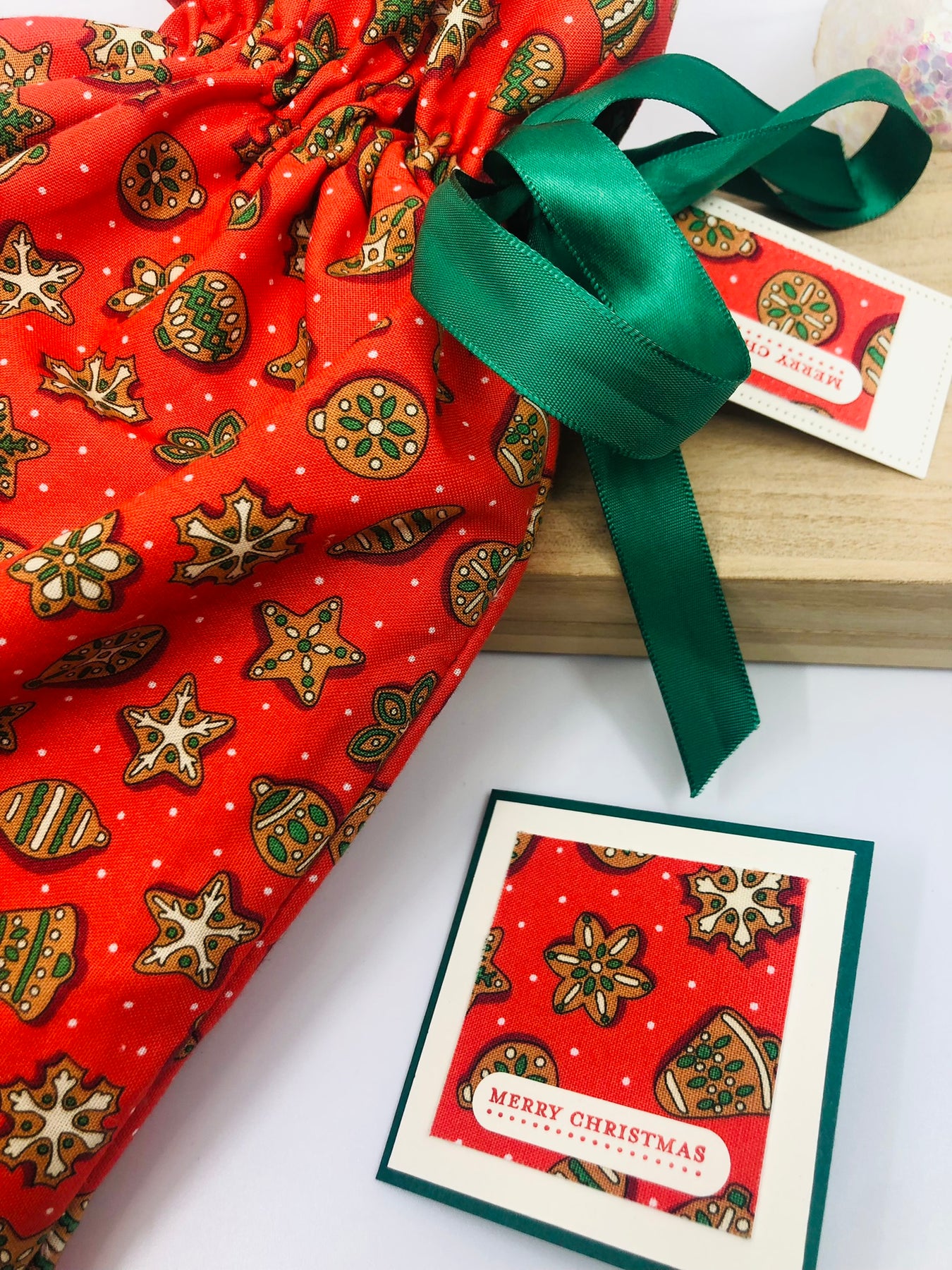 Small Santa Sack/Christmas gift bag / reusable gift bag