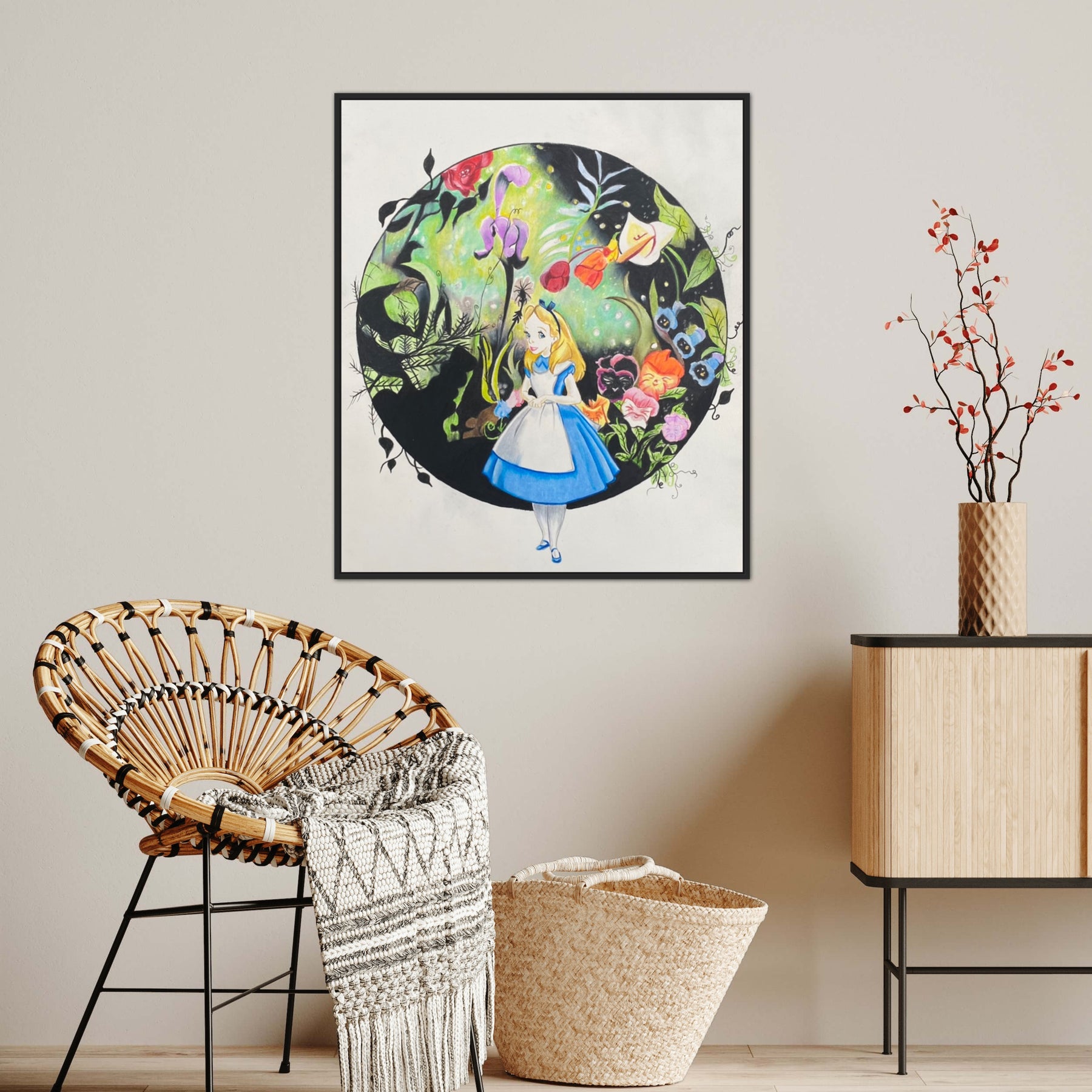 Alice in the Forest - Handdrawn Print of Original Art