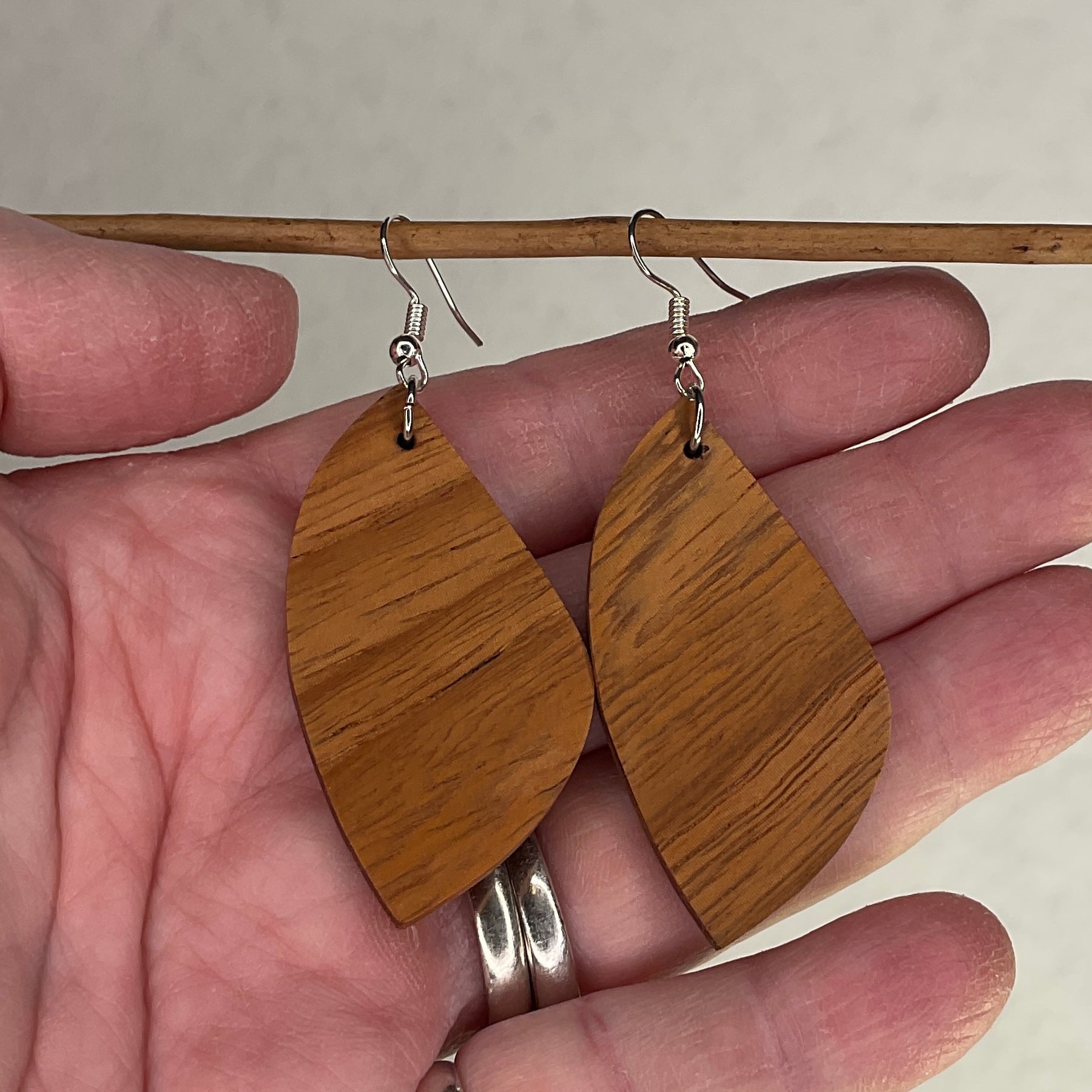 Unique Queensland Maple Earrings Handmade from Recycled Timber