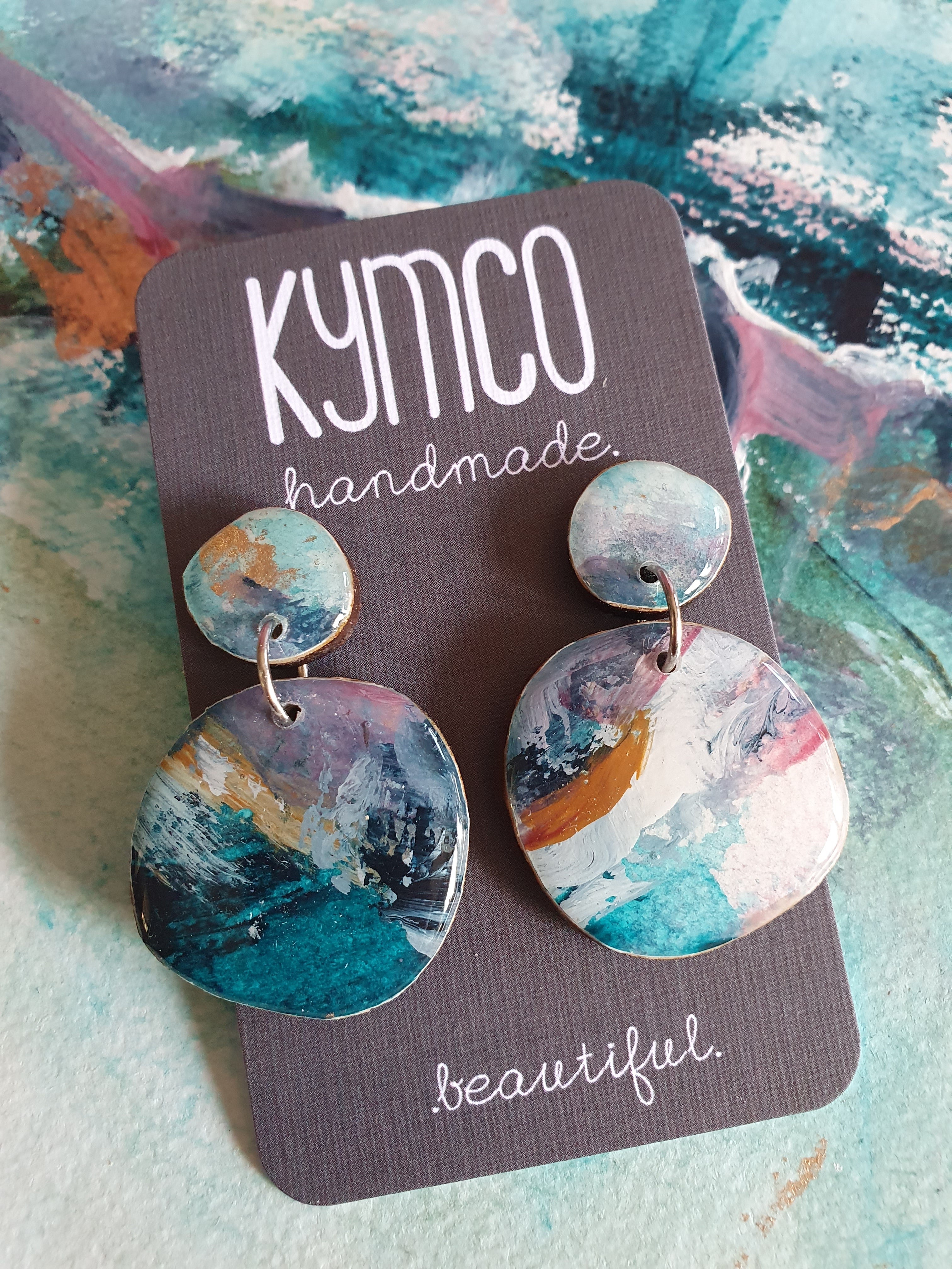 The Opal Daze Collection | Resin art earrings | Large and medium dangle | Pendant