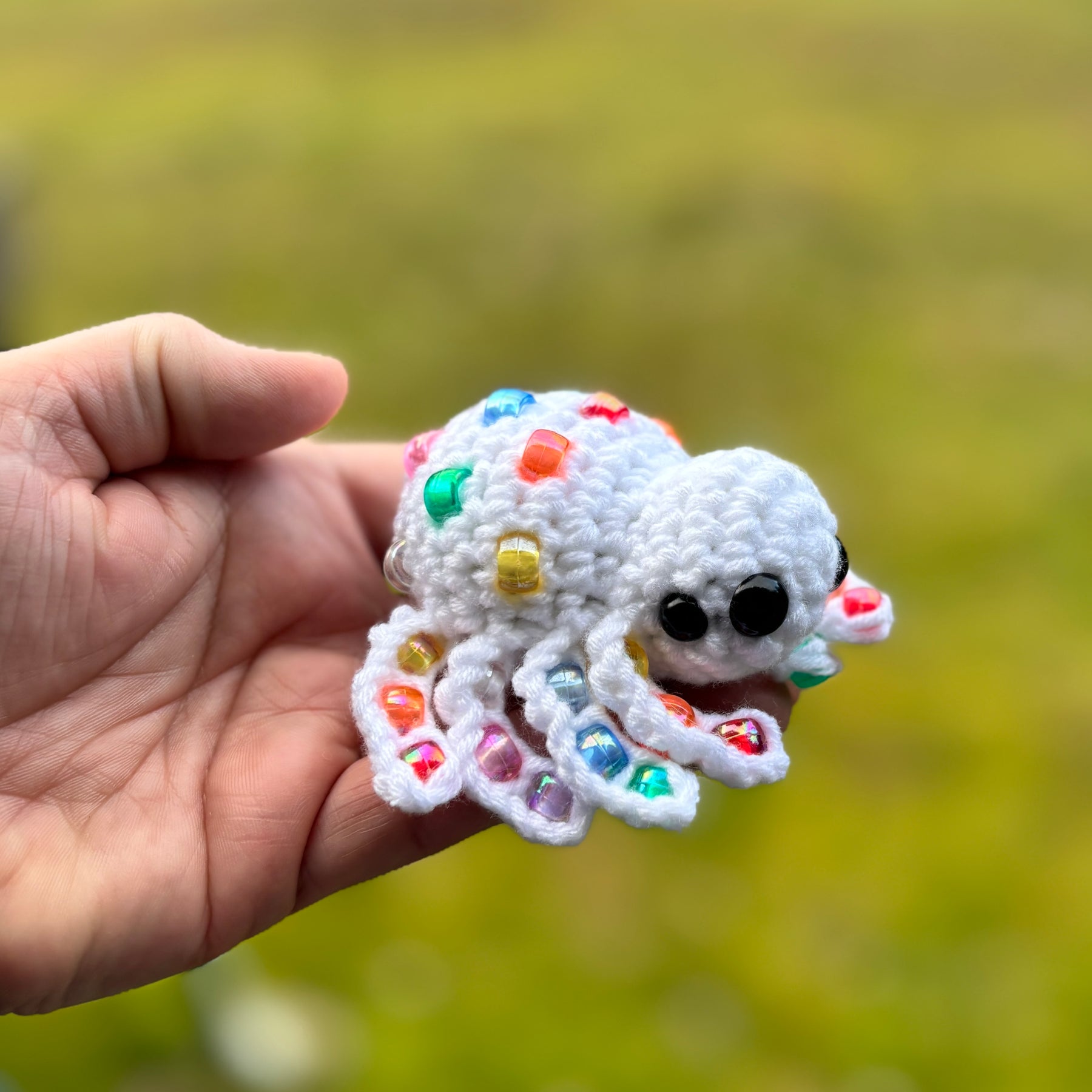 Spider Beaded Fidget Crochet Toy Rainbow Keychain Bag Tag