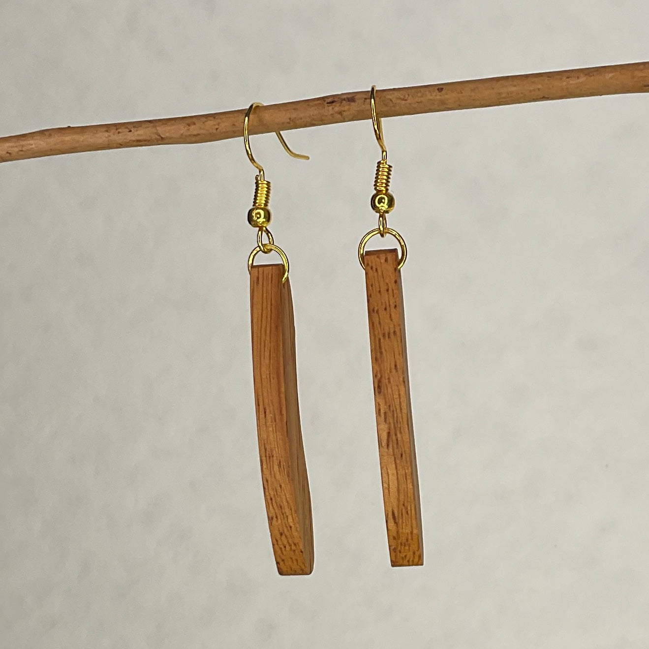 Unique Queensland Maple Earrings Handmade from Recycled Timber