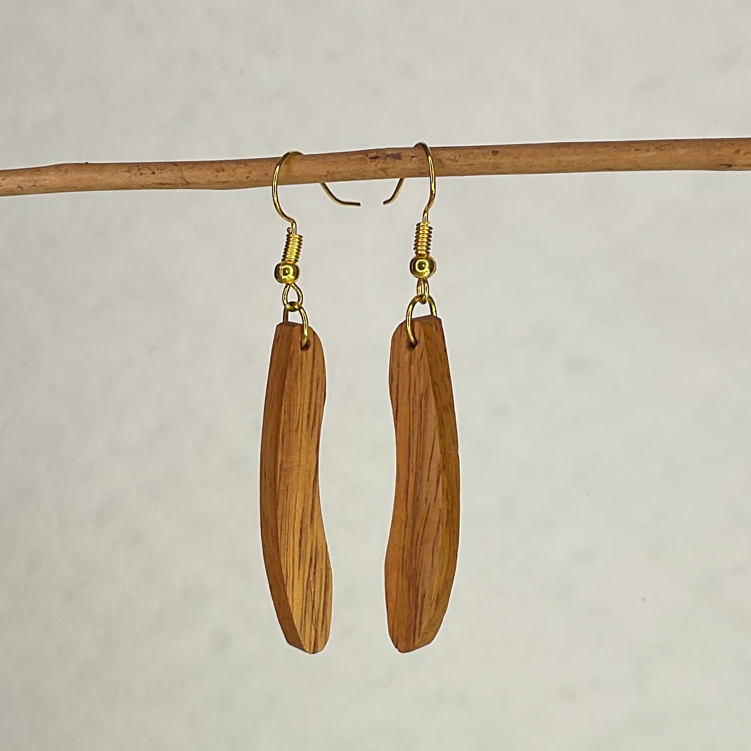 Unique Queensland Maple Earrings Handmade from Recycled Timber