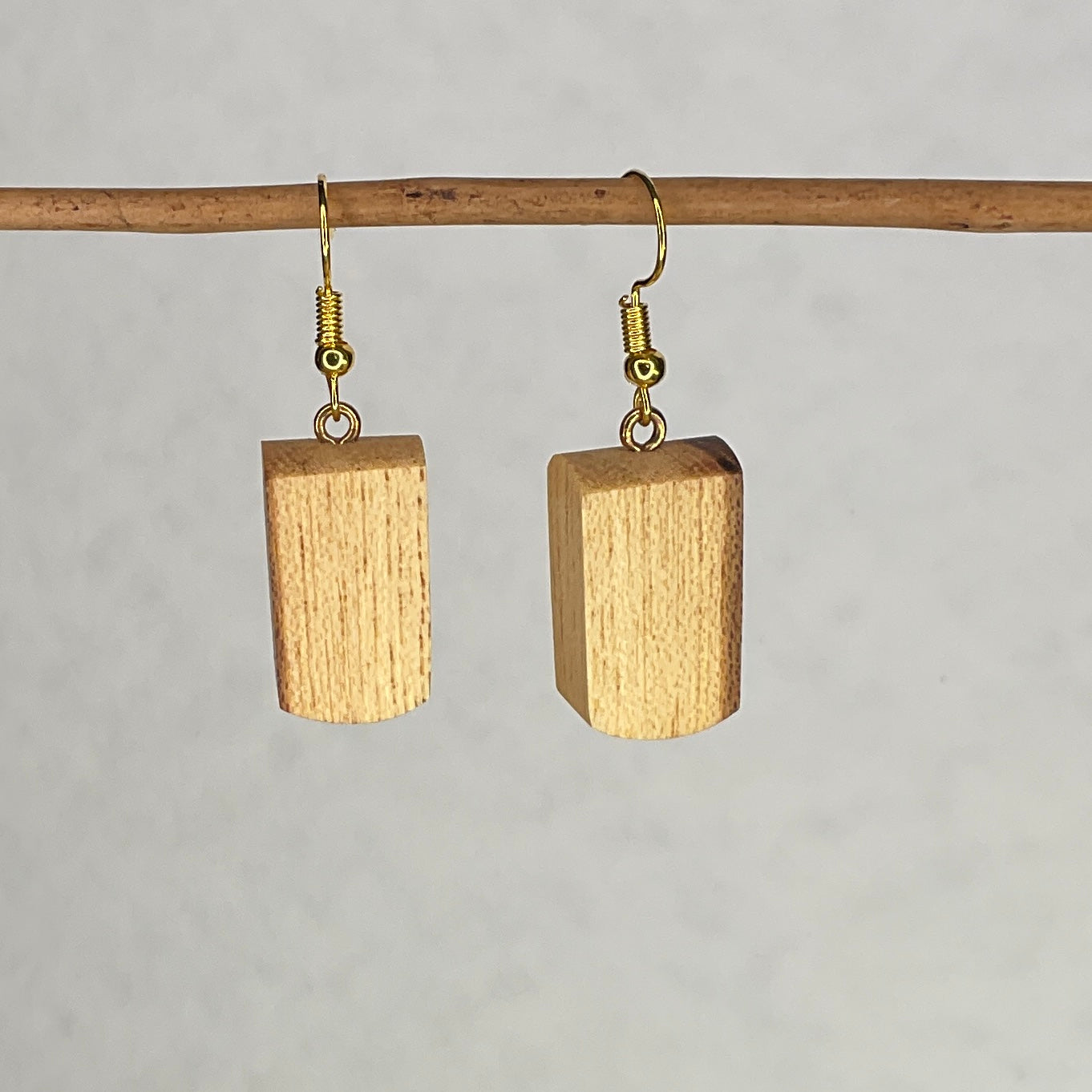 Unique Wooden Earrings in Elm - Beautifully Handmade from Recycled Timber