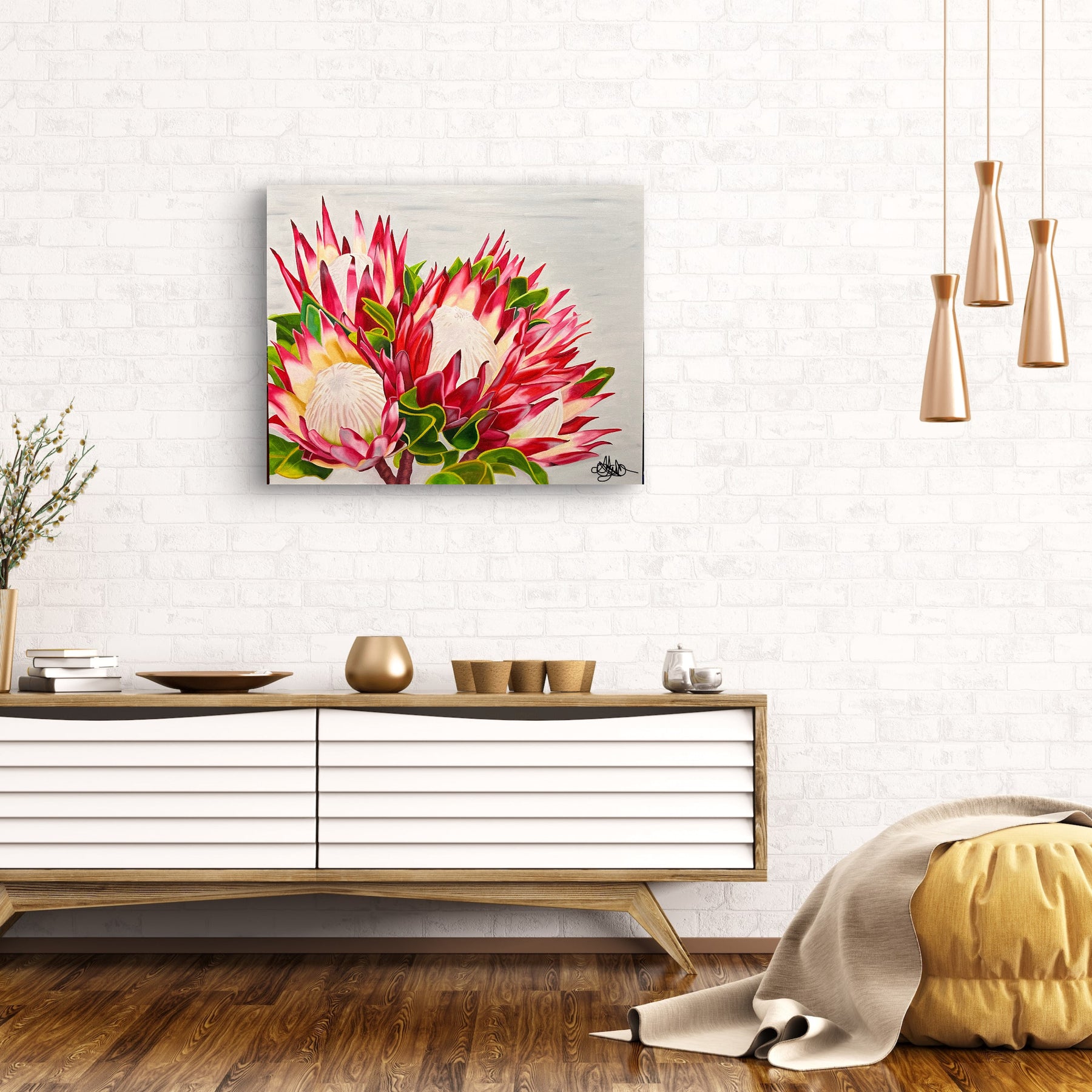 SALE - King Protea - Oil Painting - Hand Painted