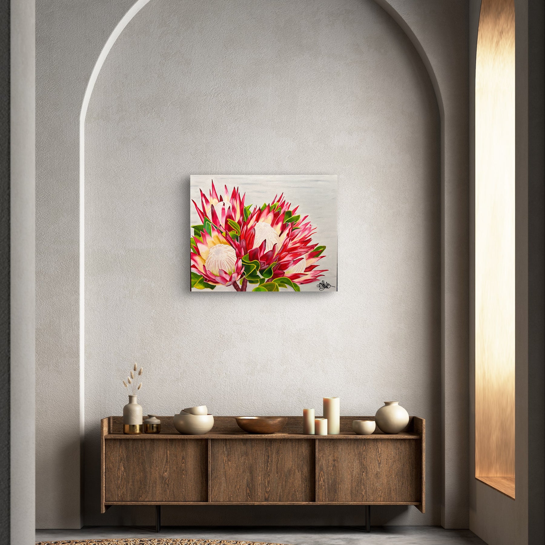 SALE - King Protea - Oil Painting - Hand Painted